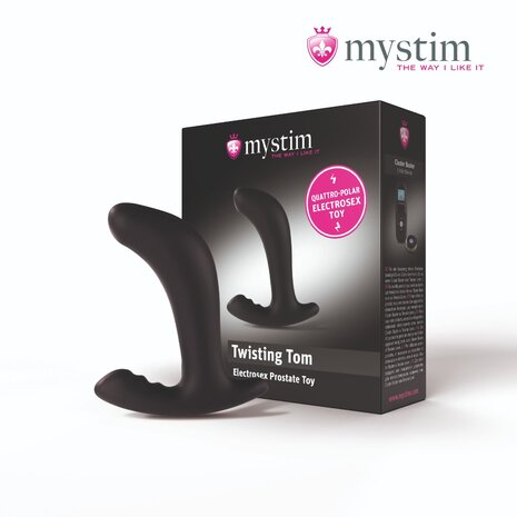 Mystim - Electrosex - Twisting Tom - Quatropolar E-stim Prostaat Buttplug - Zwart