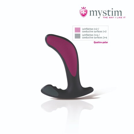 Mystim - Electrosex - Twisting Tom - Quatropolar E-stim Prostaat Buttplug - Zwart