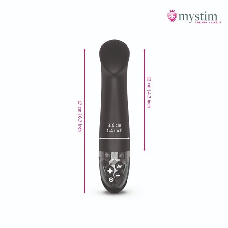 Mystim - Electrosex - Right On Ron - E-stim Vibrator - Black