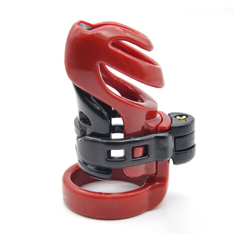 Brutus - Kuisheidskooi - Peniskooi - Cyborg Chastity Cage - Zwart/Rood