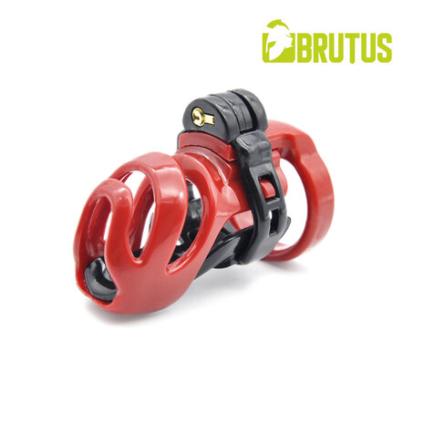 Brutus - Kuisheidskooi - Peniskooi - Cyborg Chastity Cage - Zwart/Rood