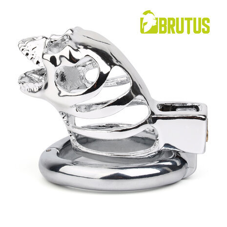 Brutus - Kuisheidskooi - Peniskooi - Verstelbare Cockringen - GOTH - Steel Chastity Cage