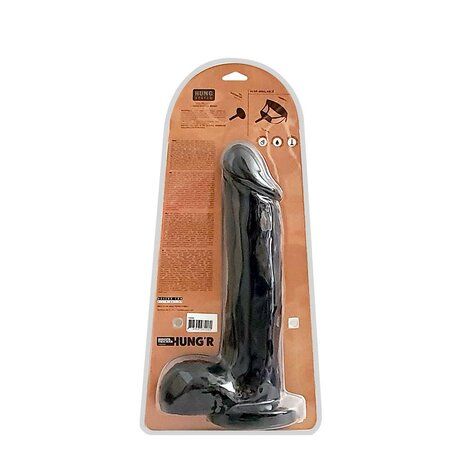 HUNG'R - Gustav - Dildo - Zwart - 33 cm - Ø 6.8 cm