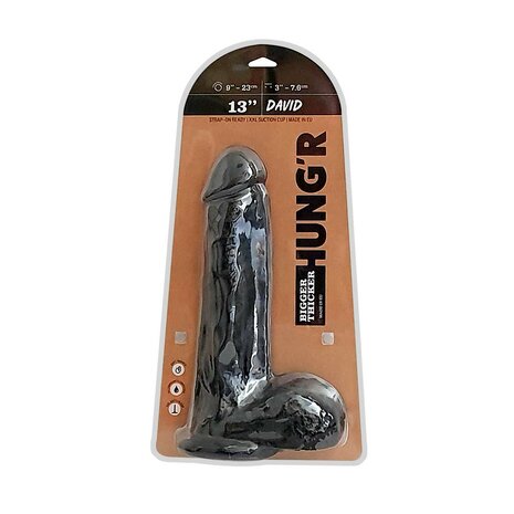 HUNG'R - David - Dildo - Zwart - 33 cm - Ø 7.6 cm