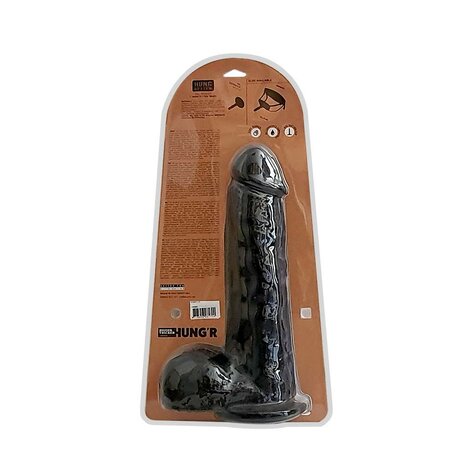 HUNG'R - David - Dildo - Zwart - 33 cm - Ø 7.6 cm