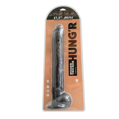 HUNG'R - Brutus - Dildo - Zwart - 44.5 cm - Ø 7.3 cm