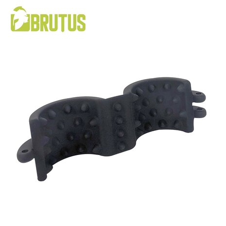 Brutus - Cruncher - Afsluitbare Siliconen Ball Stretcher - Met Spijkers - Zwart