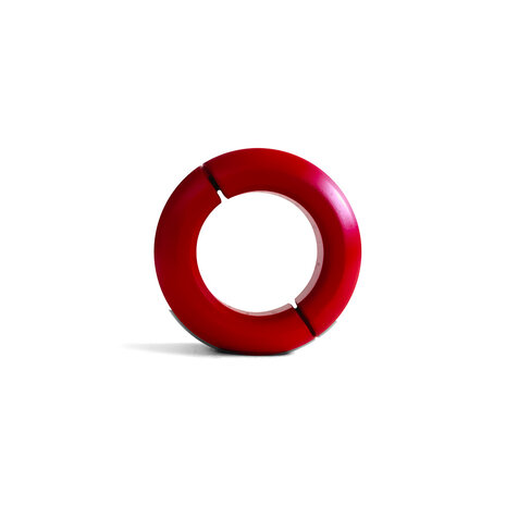 Black Label - Donut Ballstretcher - 30 x 35 mm - RVS - Mat Rood