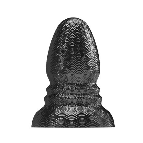 Stretch'r - Ripple - XXL Buttplug - Metallic Zwart - Maat L