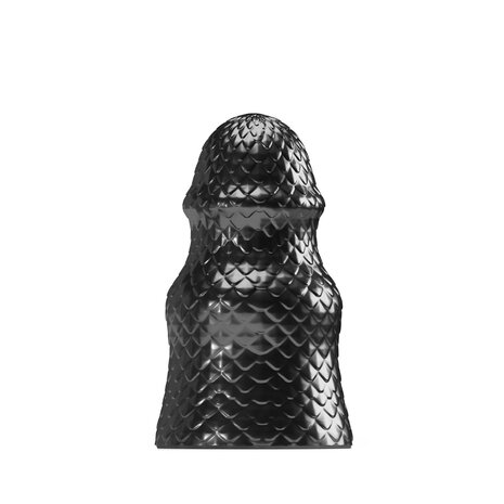 Stretch'r - Scaly - XXL Buttplug - Zwart Metallic - Maat M