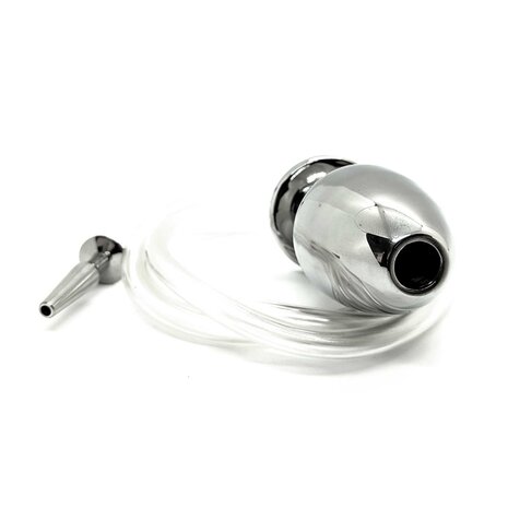 Black Label - Fire Hose - Holle Penisplug met Slang en Holle Buttplug - RVS - Zilver