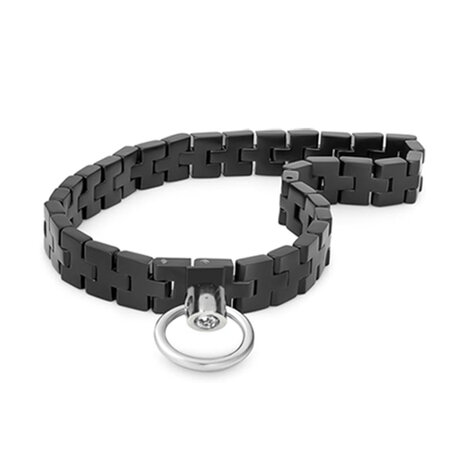 Black Label - Watch Link Collar - Collar met Horlogeschakels - Mat Zwart