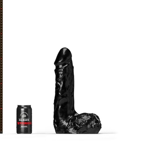 All Black Steroïd - Racket - Dildo - 34 x  9,7 cm - Zwart