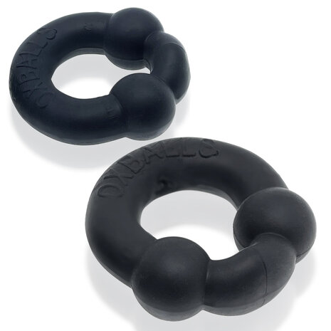 Oxballs - Ultraballs Cockring - 2 stuks - Cockring - Night Edition - Mat Zwart