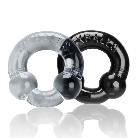 Oxballs - Ultraballs Cockring - 2 stuks - Cockring - Zwart & Transparant