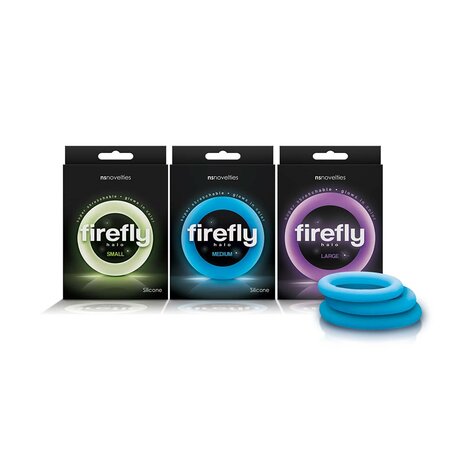 Firefly - Halo - Cockring - Glow-in-the Dark Blauw - Diameter 50 mm