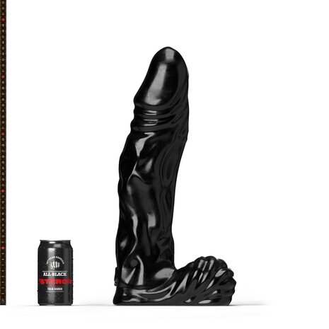 All Black Steroïd - The Referee Dildo - 45 x 9,5 cm - Zwart