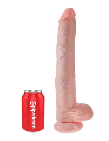 Pipedream - King Cock - Dildo met Balzak - 35,5 cm - Lichte Huidskleur