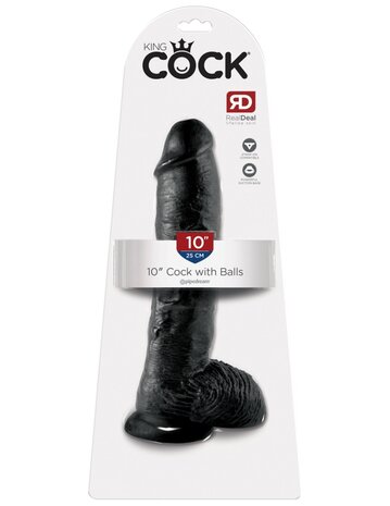 Pipedream - King Cock - Dildo met Balzak - 25,5 cm - Zwart