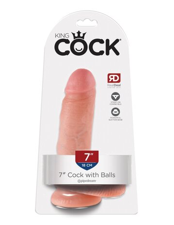 Pipedream - King Cock - Dildo met Balzak - 18 cm - Lichte Huidskleur