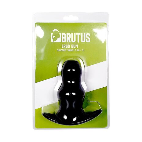 Brutus - Buttplug - Holle Buttplug - Ergo Bum - Silicone Tunnel Plug - Zwart - Maat XL