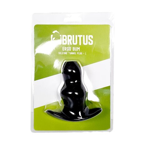 Brutus - Buttplug - Holle Buttplug - Ergo Bum - Silicone Tunnel Plug - Zwart - Maat L