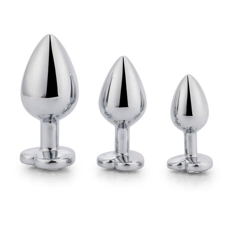 Brutus - Buttplug - Set met Aluminium Buttplugs met kristal