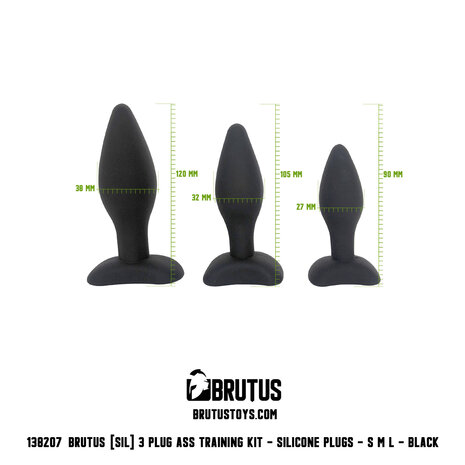 Brutus - Buttplug Set - Siliconen Anaal Pluggen - 3 stuks - Ass Plug Training Kit 3 Pcs.