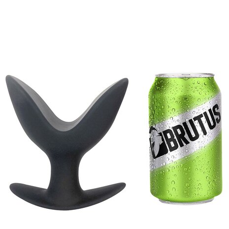 Brutus -  Open Wide - Anker Buttplug - Silicone Twin Tip Butt Plug - Zwart - Maat XL