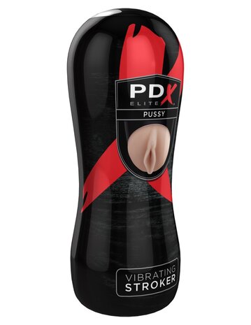 Pipedream - PDX Elite Vibrerende Pussy Stroker - Lichte Huidskleur/Zwart