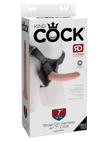 Pipedream - King Cock - Strap on Harness met Dildo - 18 cm - Lichte Huidskleur