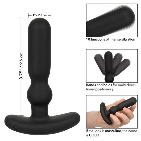 Colt - Anal-T - Oplaadbare Vibrerende Buttplug - Zwart