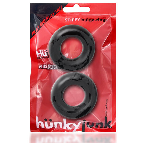 Hünkyjunk - Stiffy - Cockring - 2 stuks - Tar Ice