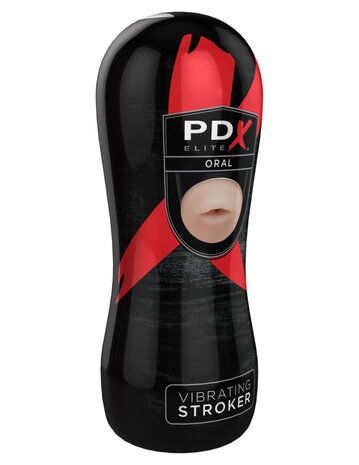 Pipedream - PDX Elite Vibrerende Oral Stroker - Lichte Huidskleur/Zwart