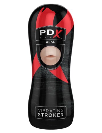 Pipedream - PDX Elite Vibrerende Oral Stroker - Lichte Huidskleur/Zwart