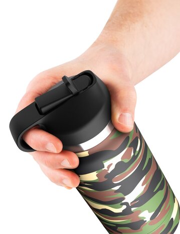 Pipedream - PDX Plus Fap Flask - Happy Camper Discreet Stroker- Frosted/Camouflage