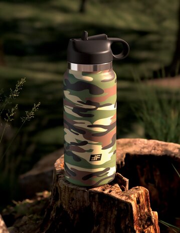 Pipedream - PDX Plus Fap Flask - Happy Camper Discreet Stroker- Frosted/Camouflage