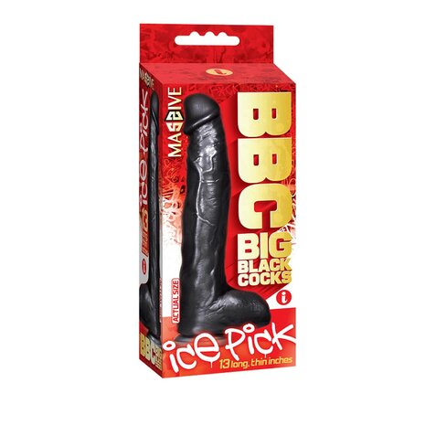 Icon -  Ice Pick - Dildo - 31 x 5,3 cm - Zwart