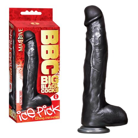 Icon -  Ice Pick - Dildo - 31 x 5,3 cm - Zwart