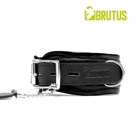 Brutus - Lederen Collar - Tuigleer - Zwart