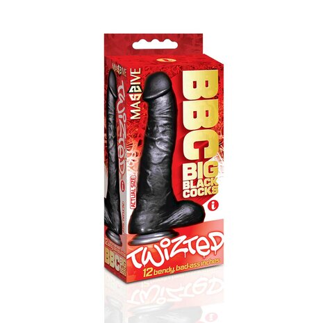 Icon - Twizted - Dildo - 29 x 5,7  cm - Zwart