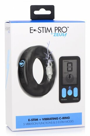 Zeus - E-Stim Pro Siliconen Electrosex Vibrerende Cockring Met Afstandsbediening