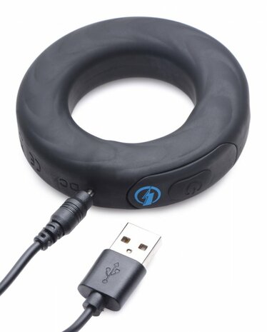 Zeus - E-Stim Pro Siliconen Electrosex Vibrerende Cockring Met Afstandsbediening