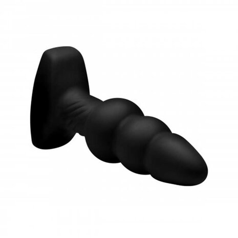 Rimmers - Slim I - Geribbelde Rimming Buttplug met Afstandsbediening - Zwart