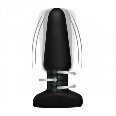 Rimmers - Slim R - Gladde Rimming Buttplug met Afstandsbediening - Zwart