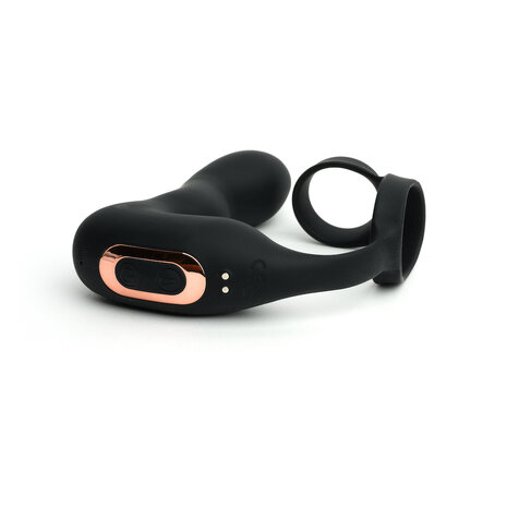 MOTOVibe by Sport Fucker - Magnum Lock - Opblaasbare Vibrerende Buttplug met Cockring - Ass Lock - Zwart