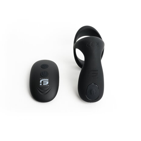 MOTOVibe - Pulse - Vibrerende Cockring met Ball Stretcher en Tickler - Zwart