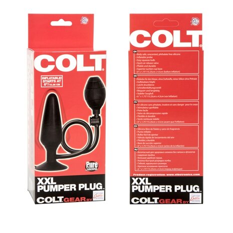 Colt - XXL Pumper Plug - Opblaasbare Buttplug - Zwart