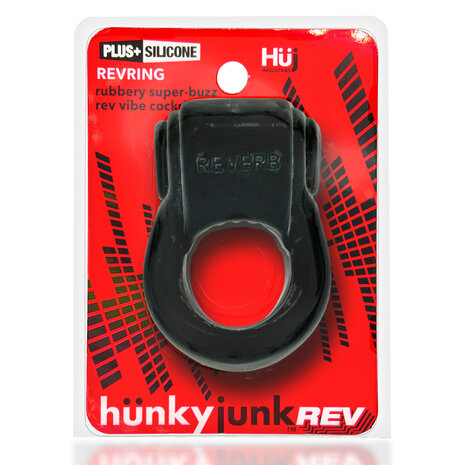 Hünkyjunk - Revring - Vibrerende Cockring - Zwart