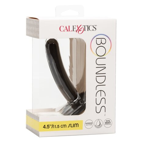 Calexotics - Boundless Slim - Dunne Strap-on Anaal Plug met Zuignap - Siliconen - 11,5 cm - Zwart